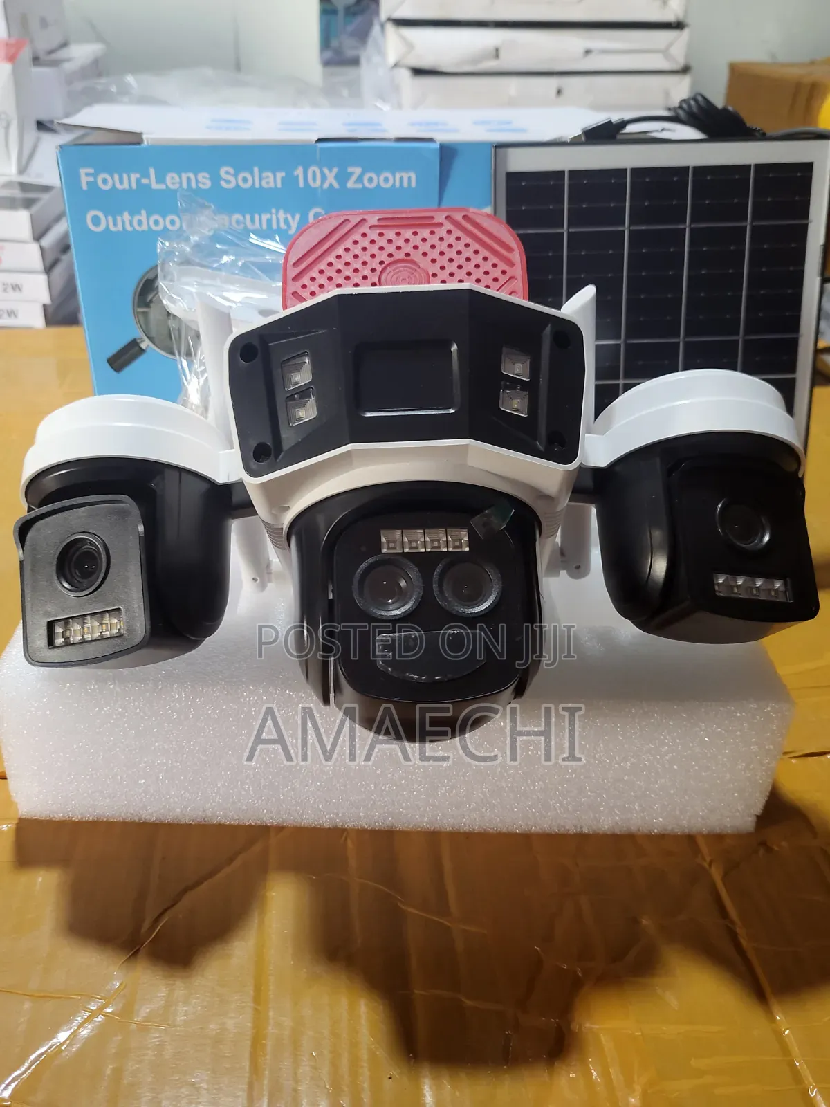 3 Lens Solar CCTV Camera 10x Zoom