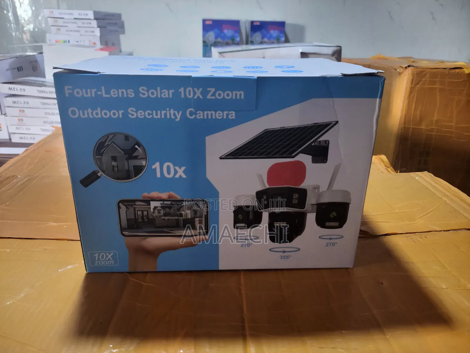 3 Lens Solar CCTV Camera 10x Zoom