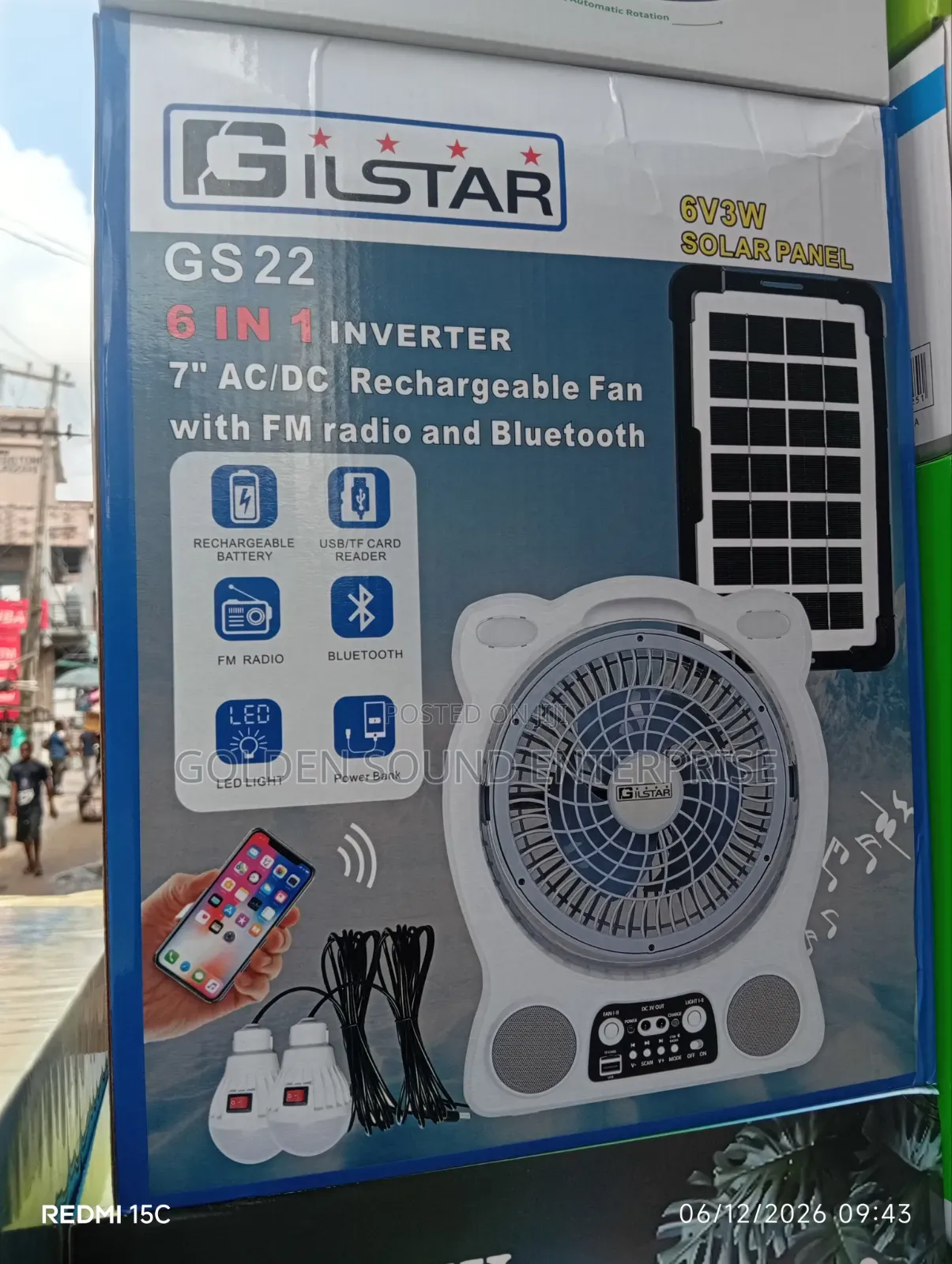 Gilsttar Desktop Portable Rechargeable Fan