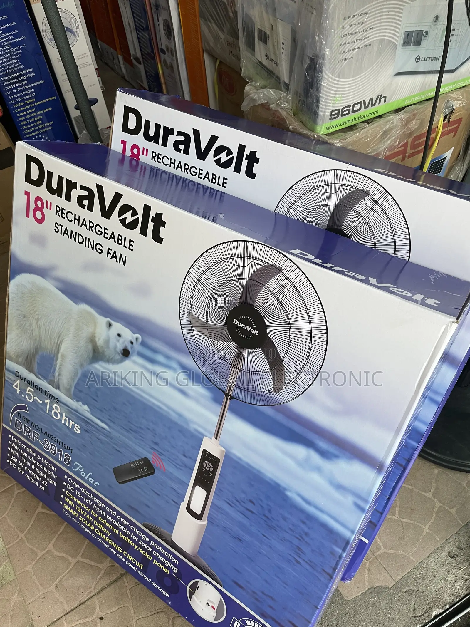 Duravoit Rechargeable Fan With Big 12v7ah Battery