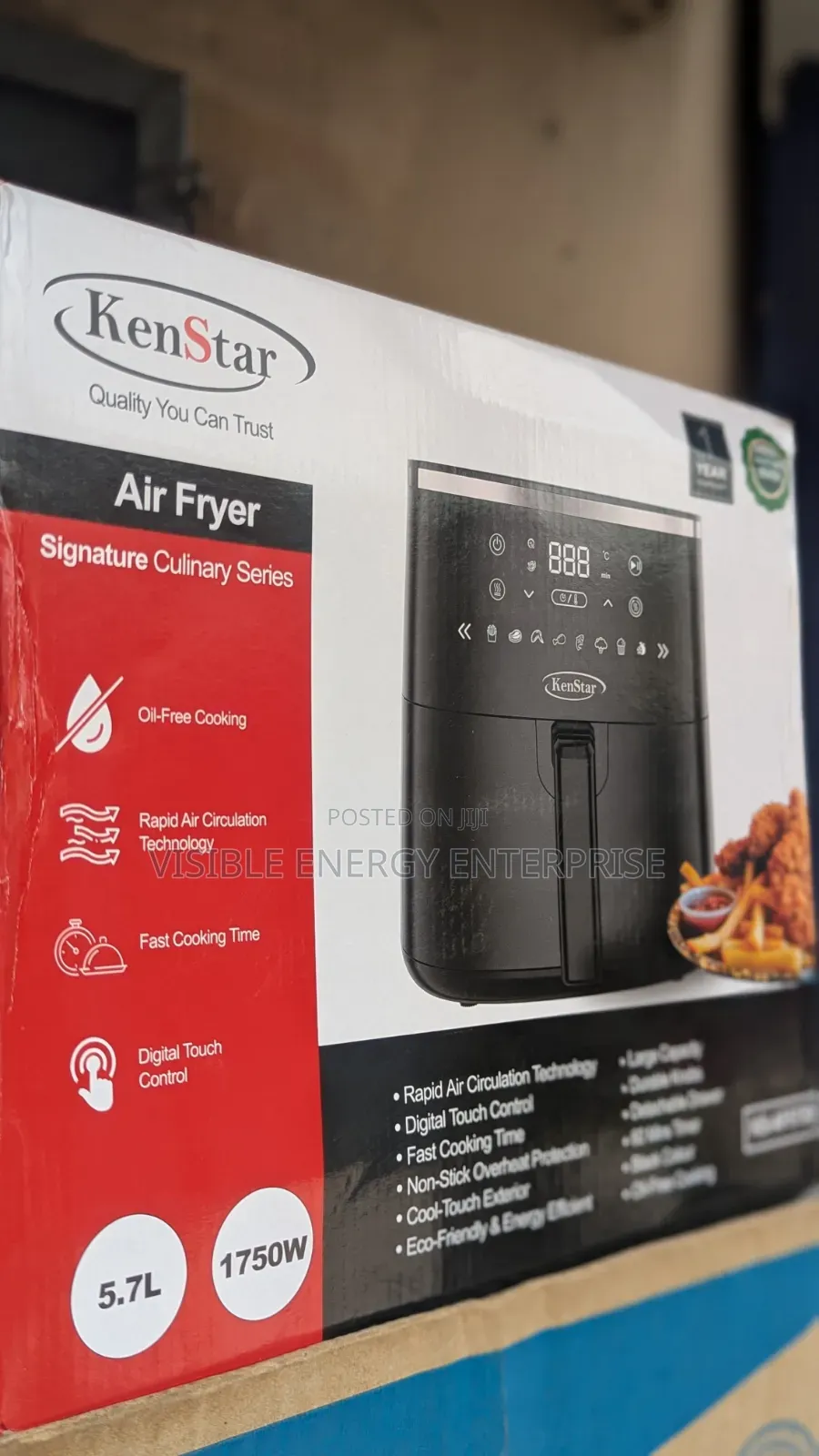 Kenstar 5.7l Digital Air Fryer (Model: Ks-Af573d)