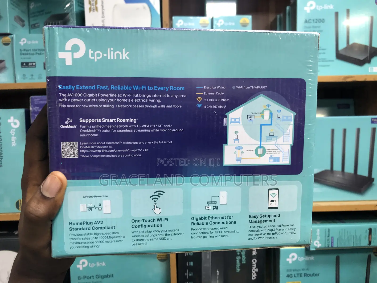 Tp-Link Tl-Wpa7517 Kit Av1000 Ac1200 Gigabit Powerline Wi-Fi Extender
