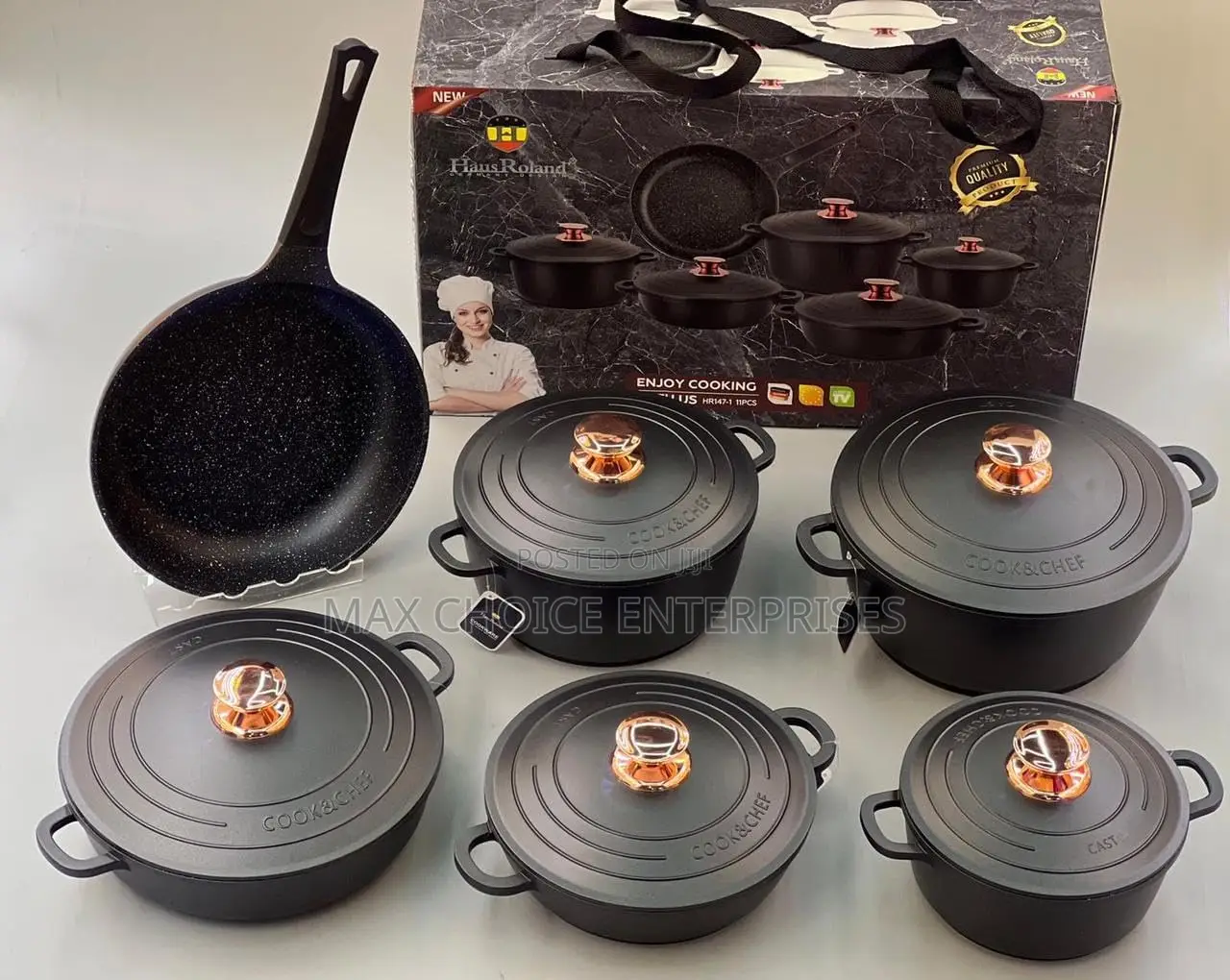 Haus Roland 9-Piece Granite Cooking Pot Set