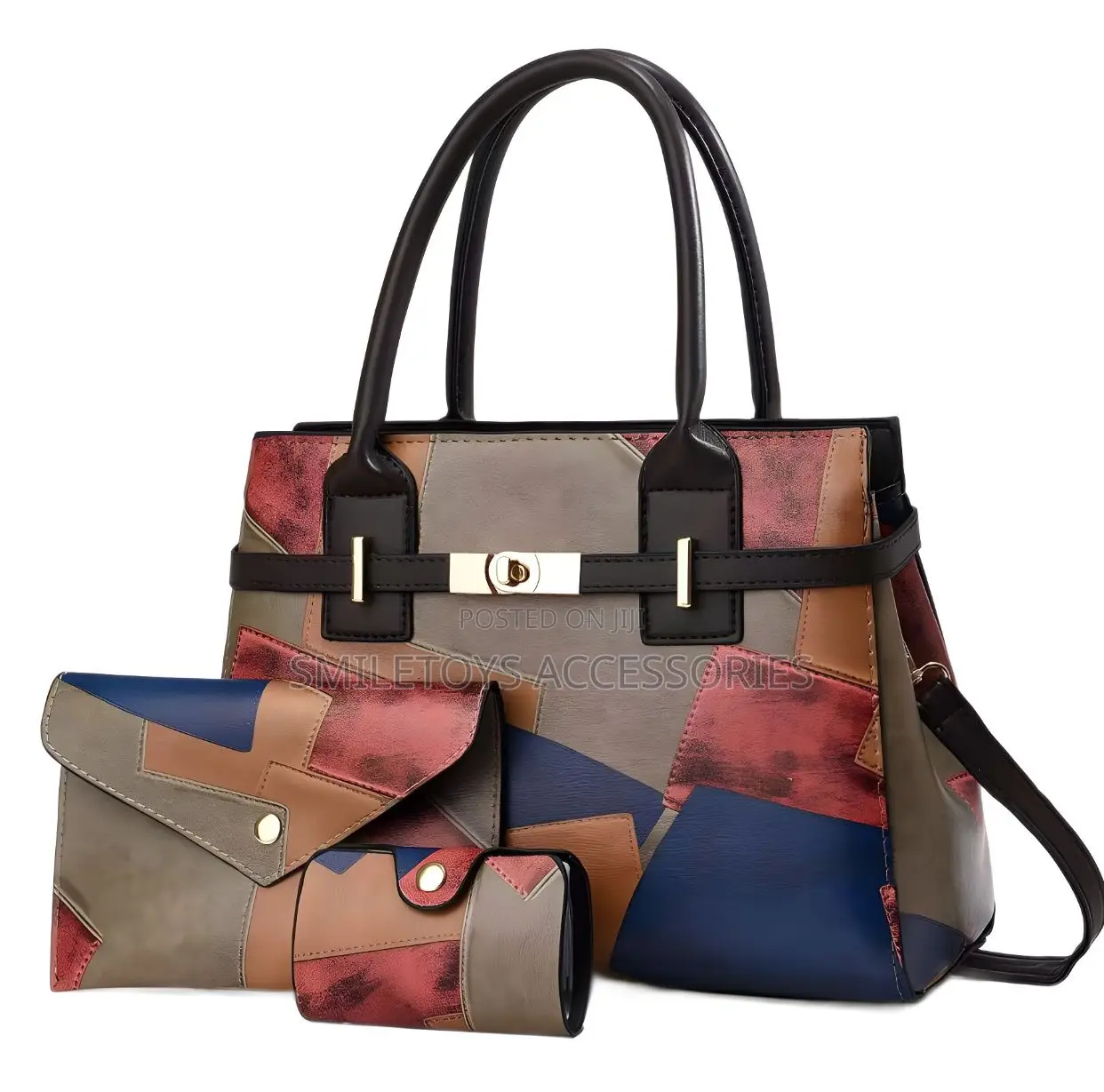 Ladies Tote Bag Stylish Shoulder Handbag With Matching Purse Set