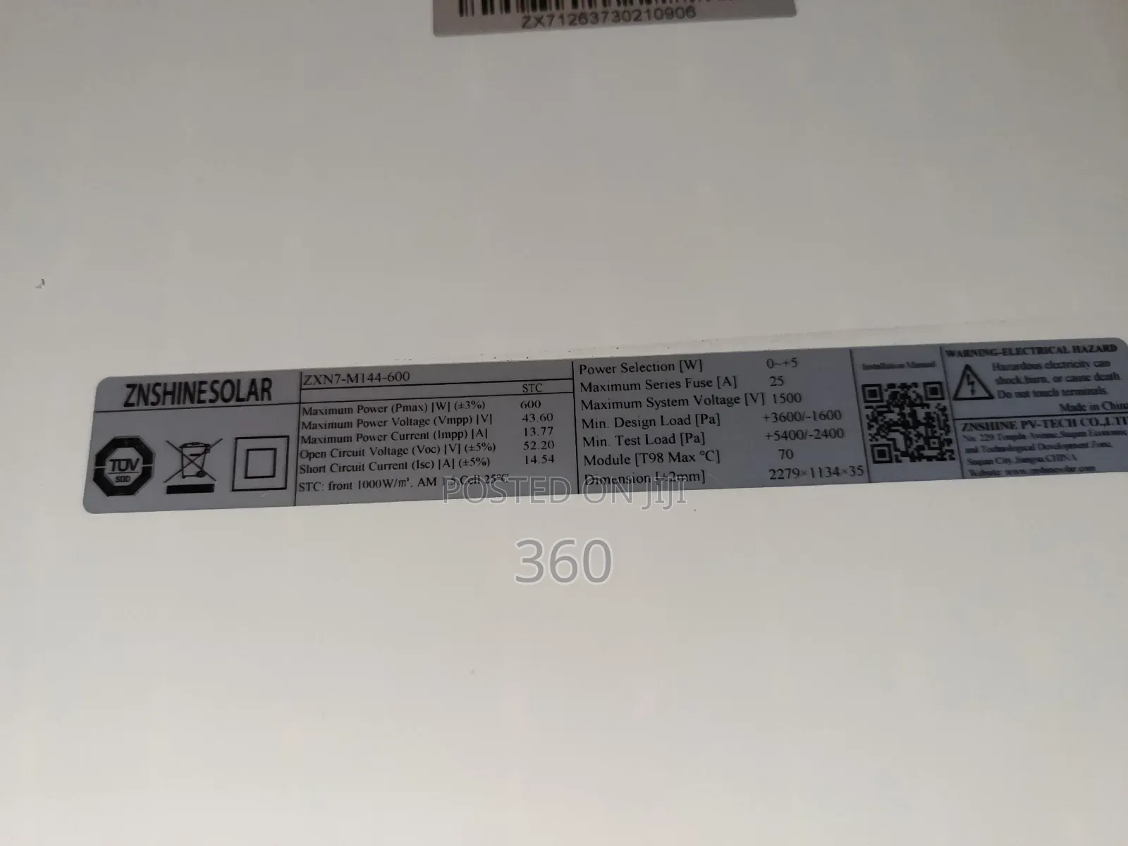 600w Zinshine Solar