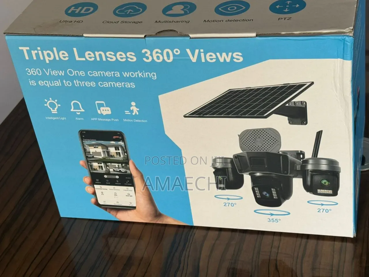 Triple Lens Solar CCTV Security Camera