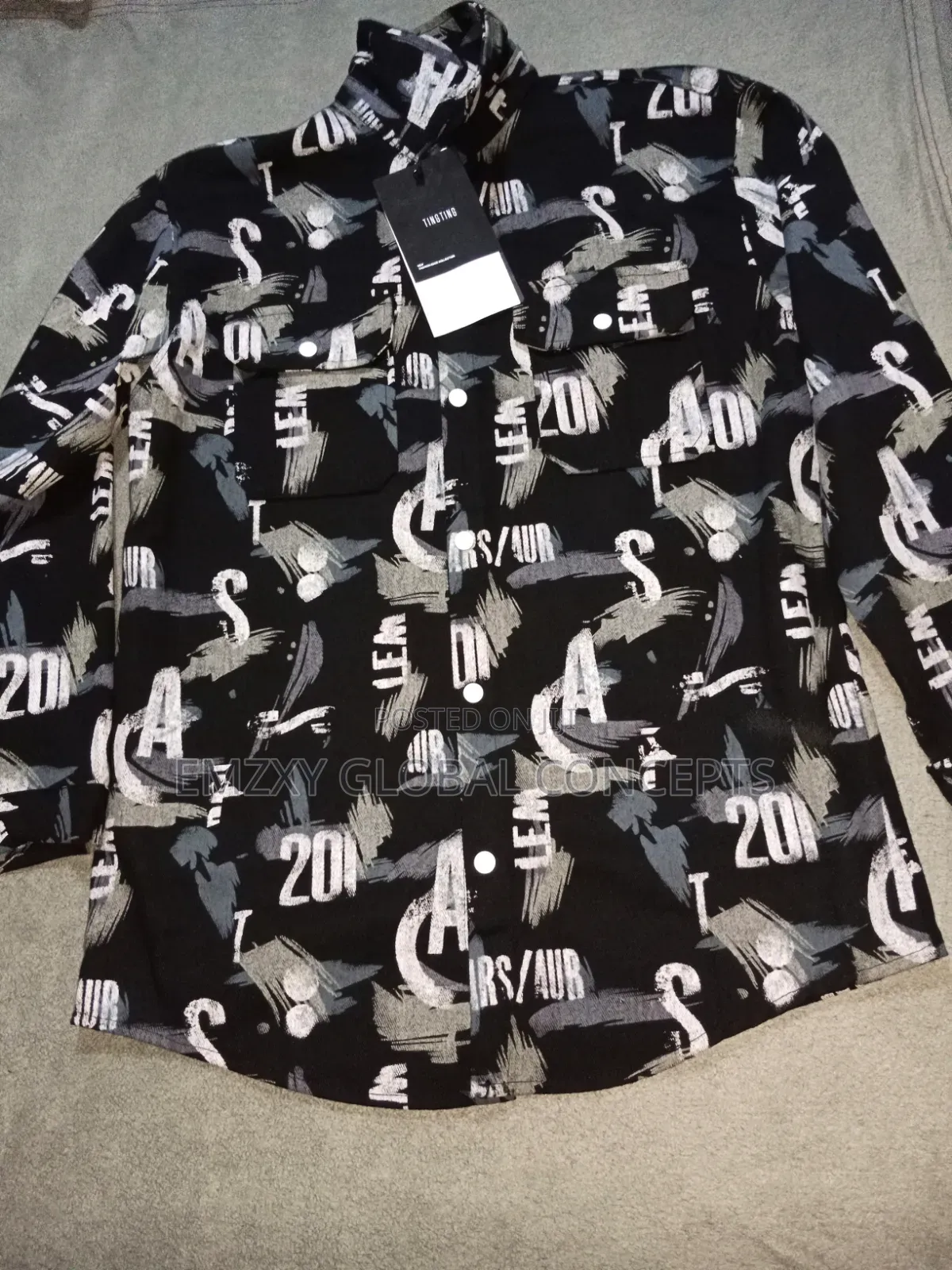 Casual Men Printed Denim Shirts.