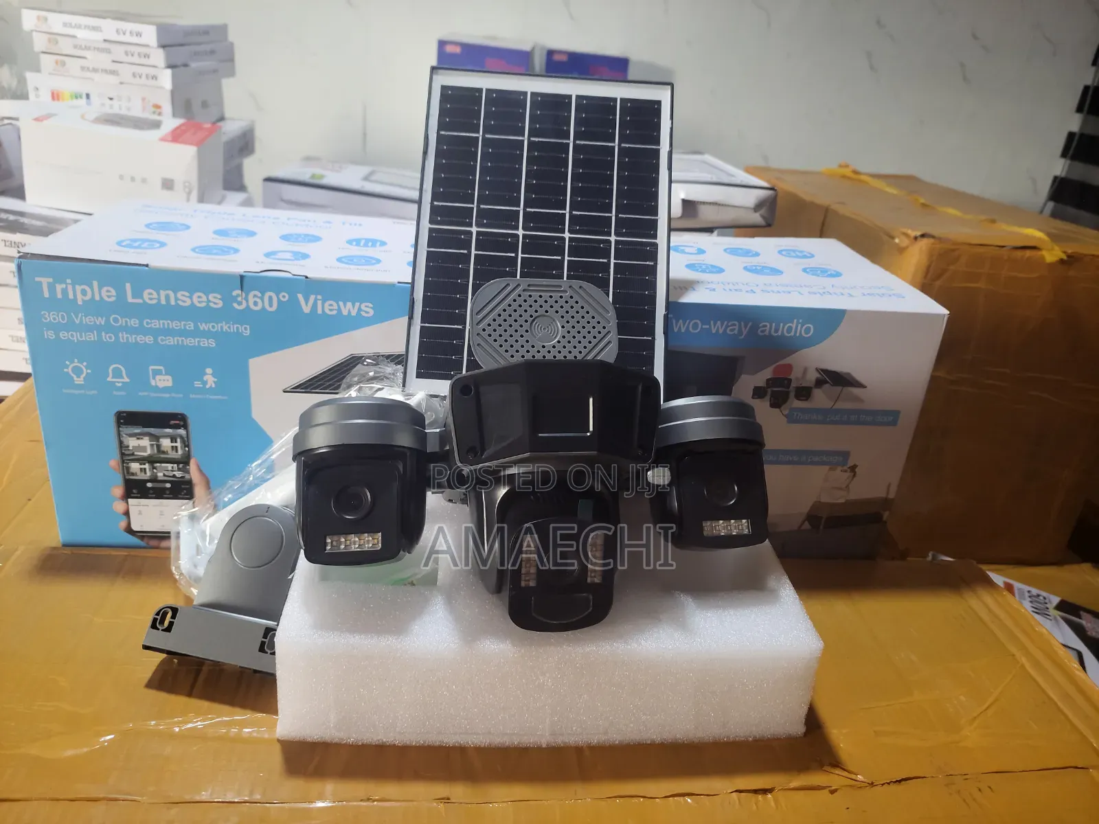 Triple Lens Solar CCTV Security Camera
