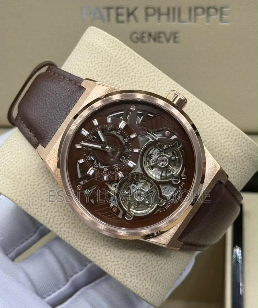 Patek Philippe Quality Luxury Genuine Leather Men Wristwatch