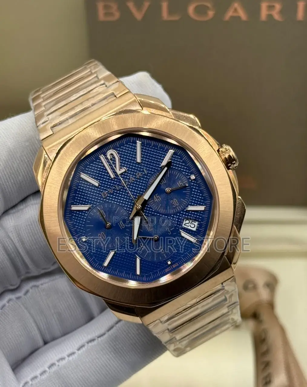 Automatic Engine Bvlgari Chronograph Chain Wrist Watch