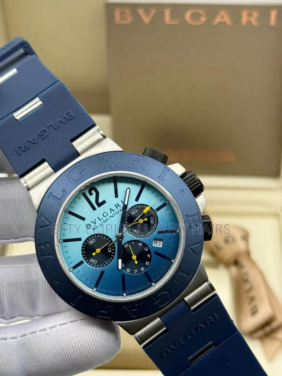 Bvlgari Quality Luxury Men Rubber Wristwatch