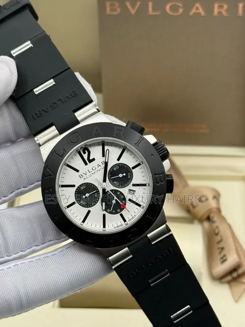 Bvlgari Quality Luxury Men Rubber Wristwatch