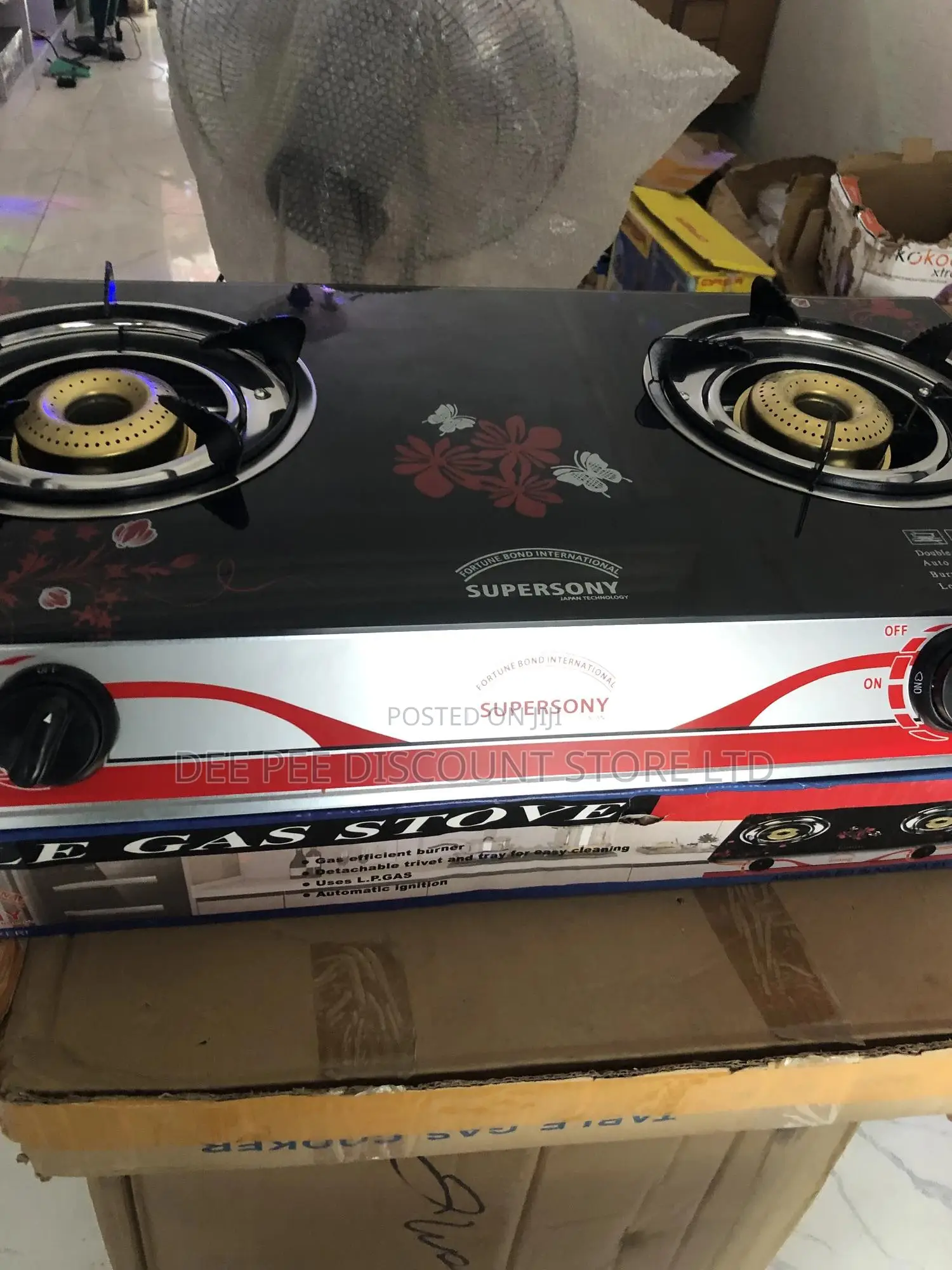 Automatic Table Top Tempered Glass 2 Burner Gas Cooker