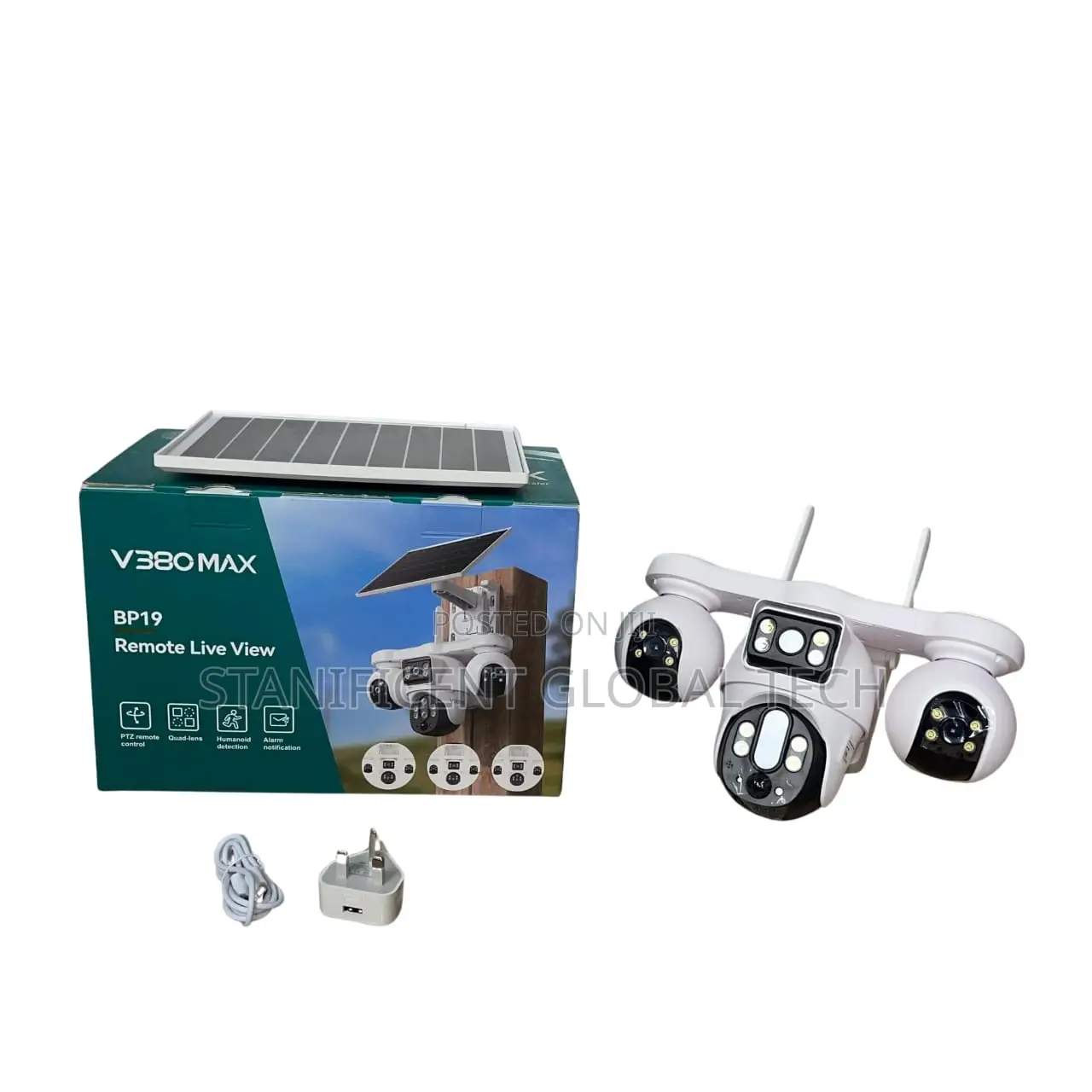 V380 Max Bp19 4g Four Lens Solar 3-PTZ Big Outdoor Camera