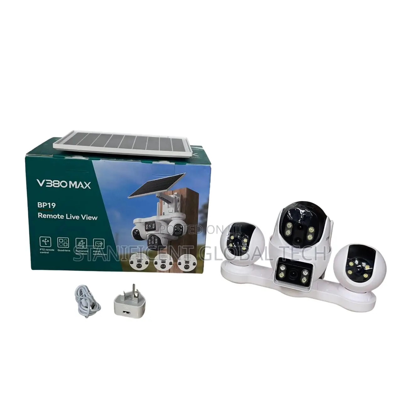 V380 Max Bp19 4g Four Lens Solar 3-PTZ Big Outdoor Camera