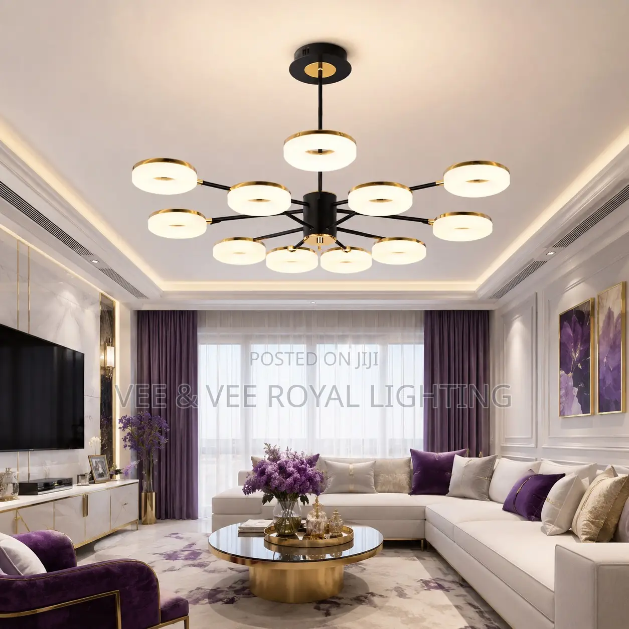 Luxury Modern Led Disc Chandelier- Living Room, Dining, Bedroom, Hotel