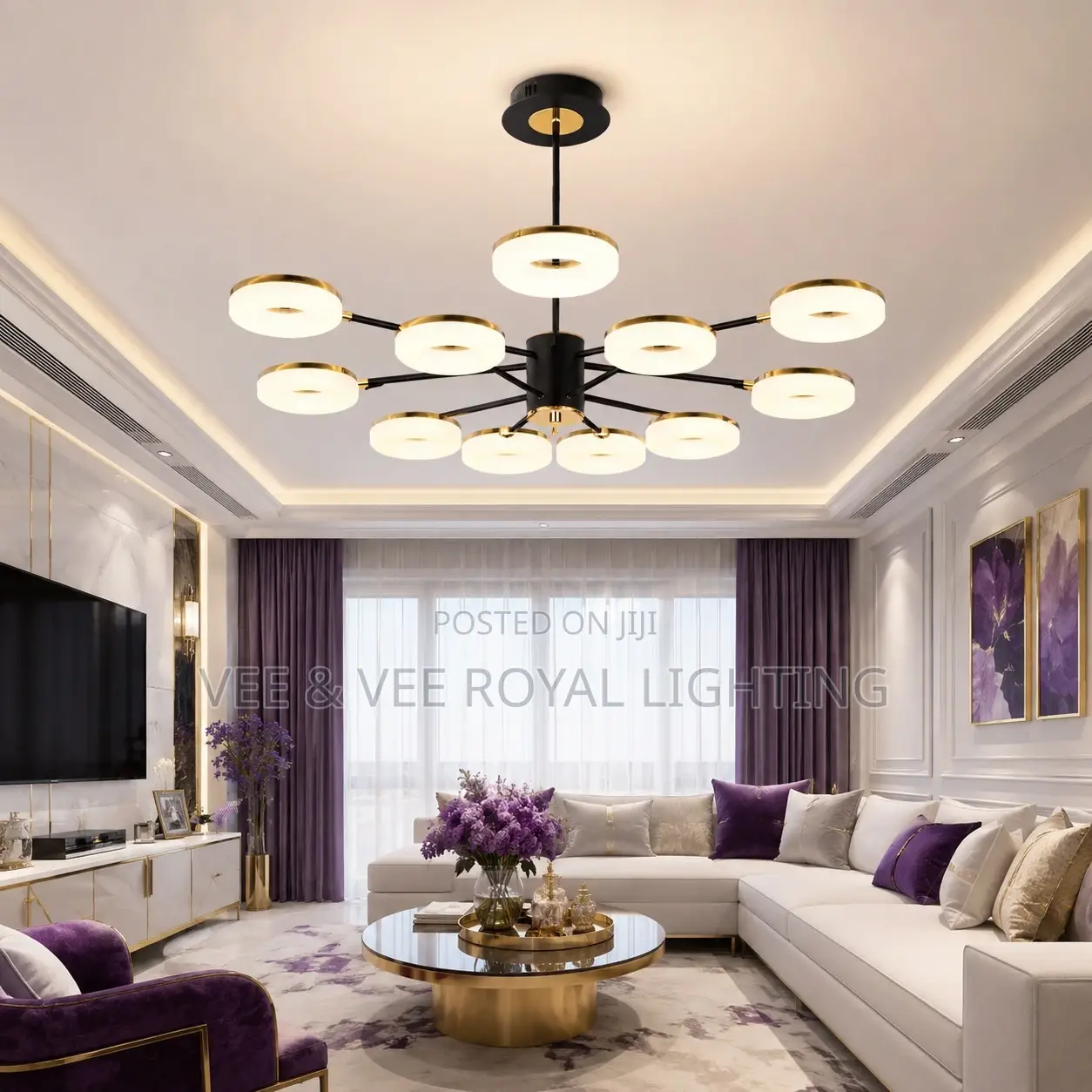 Luxury Modern Led Disc Chandelier- Living Room, Dining, Bedroom, Hotel