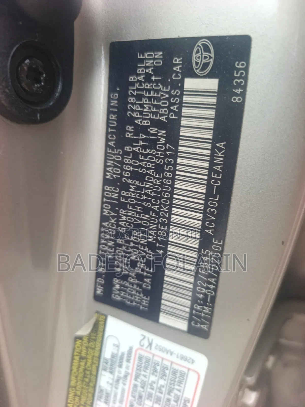 Toyota Camry 2006 Gold