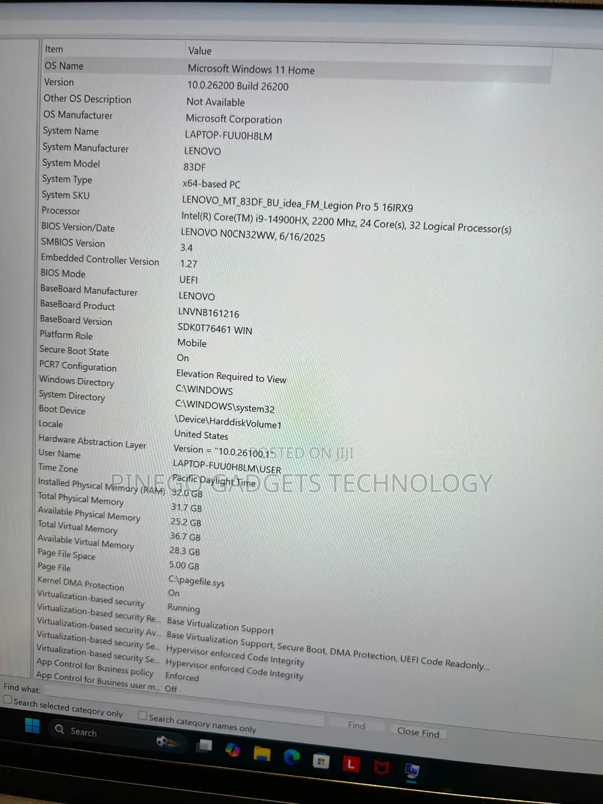 Laptop Lenovo Legion 5 32GB Intel Core i9 SSD 1T