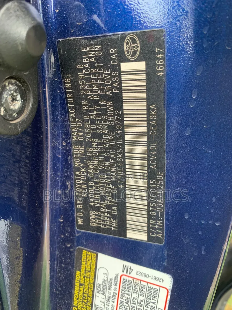 Toyota Camry SE 4dr Sedan (2.4L 4cyl 5A) 2008 Blue