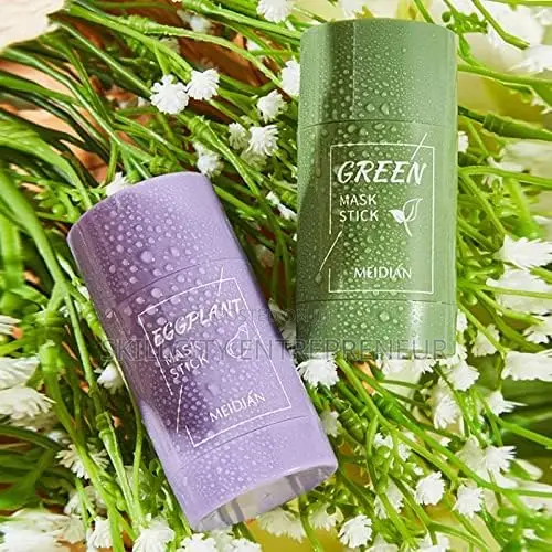 Meidian 2pcs- Green Tea and Egg Plant Face Mask Stick