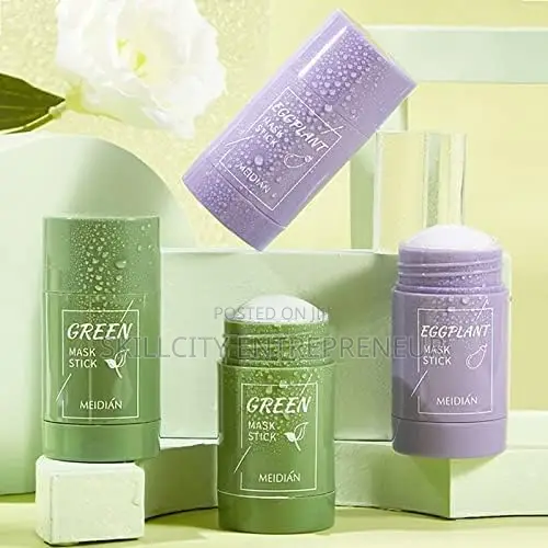 Meidian 2pcs- Green Tea and Egg Plant Face Mask Stick