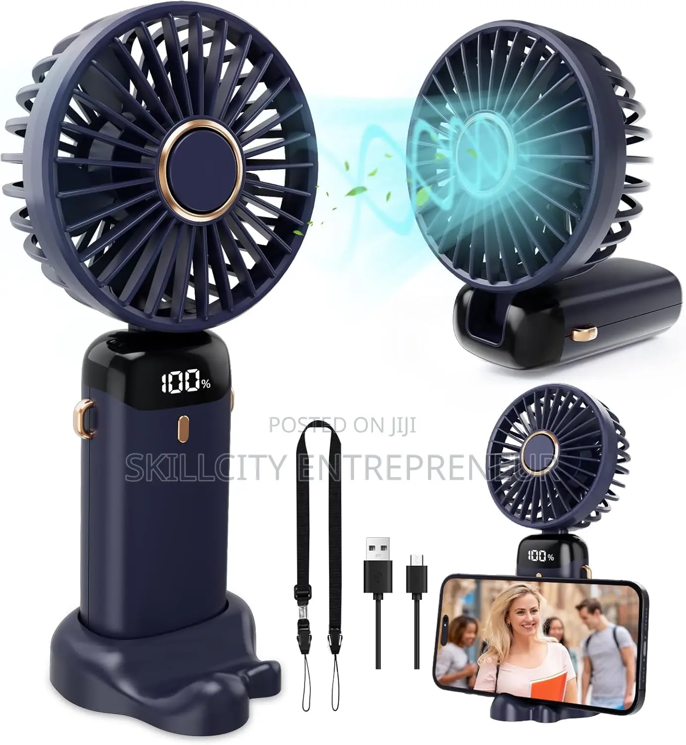 4-in-1 Rechargeable Hand Held Fan