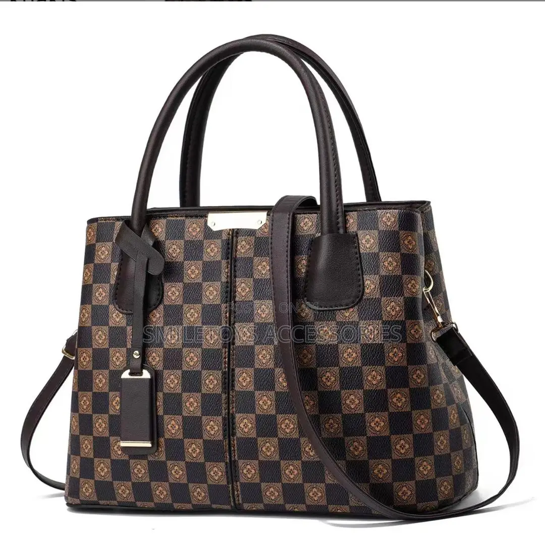 Ladies Checkered Satchel Handbag – Pu Leather Shoulder Crossbody Bag