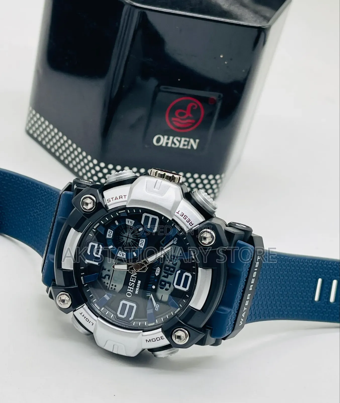 *` Ohsen Ad2503 [ Waterproof ] Double Time Sport Wristwatch` *
