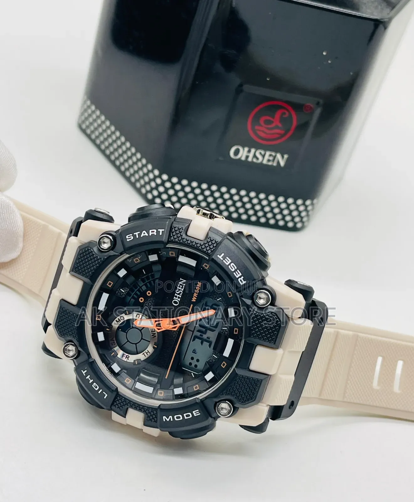 *` Ohsen Ad2503 [ Waterproof ] Double Time Sport Wristwatch` *