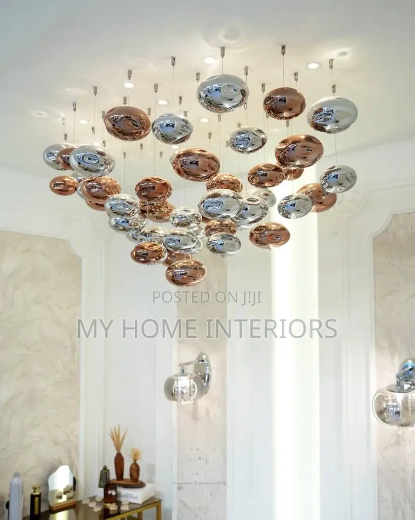 Gold+Chrome Modern Lava Inspired Chandelier