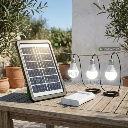 Solar Panel Charger With 10000mah Power Bank 3 Led Lights