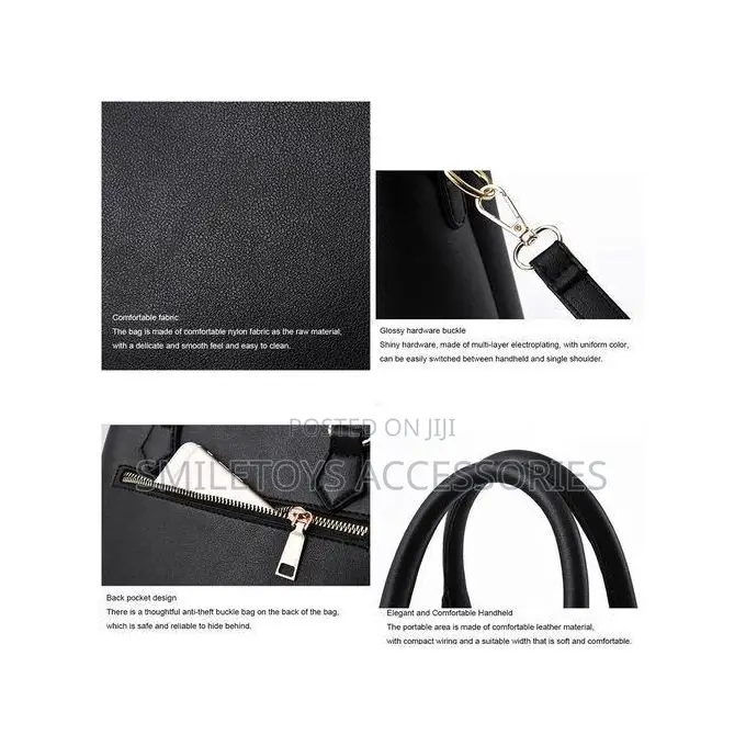 Ladies 2-Piece Pu Leather Tote Bag Crossbody Bag With Cat Charm