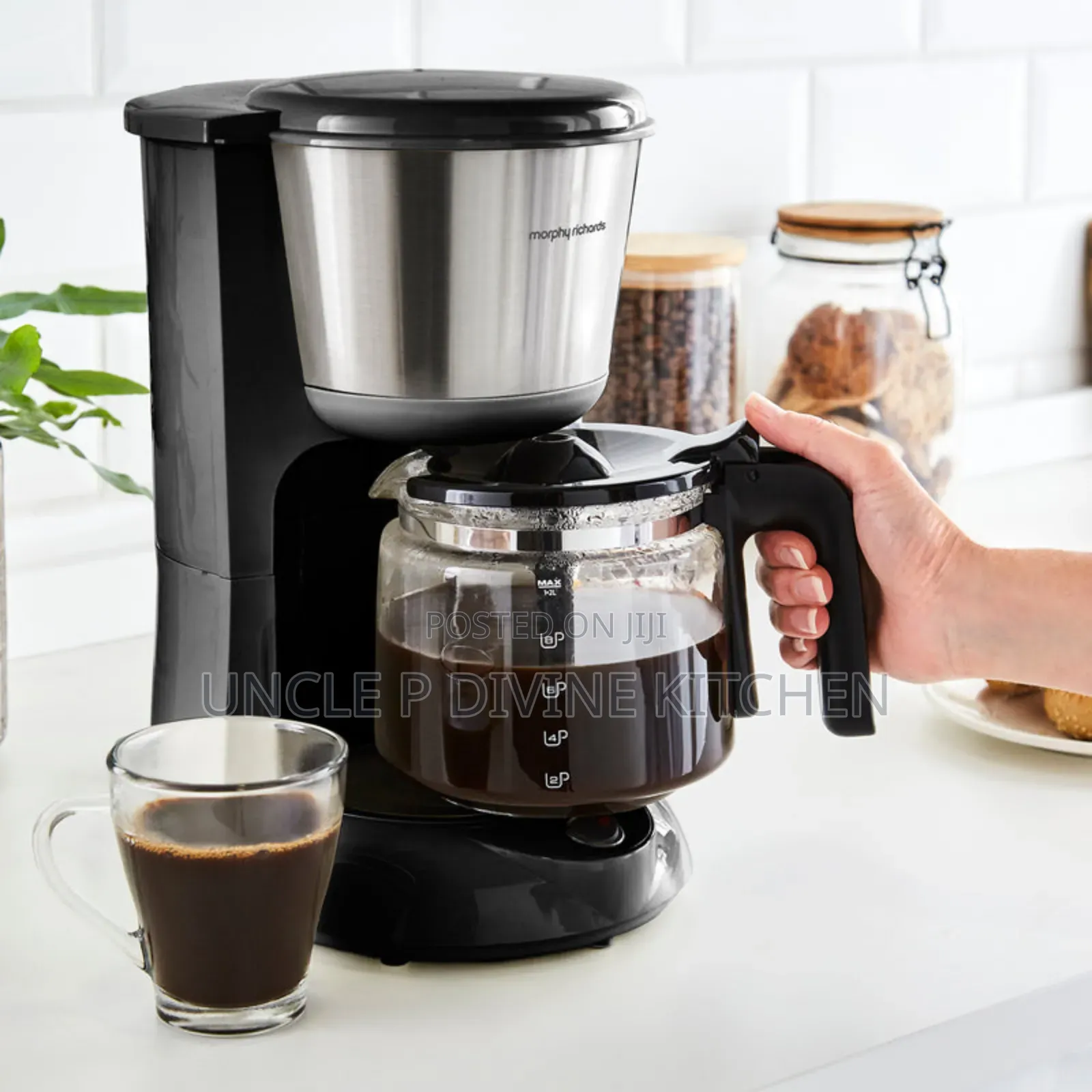 Morphy Richard Equip Filter Coffee Machine Brushed Steel, 1.2l , 1000w