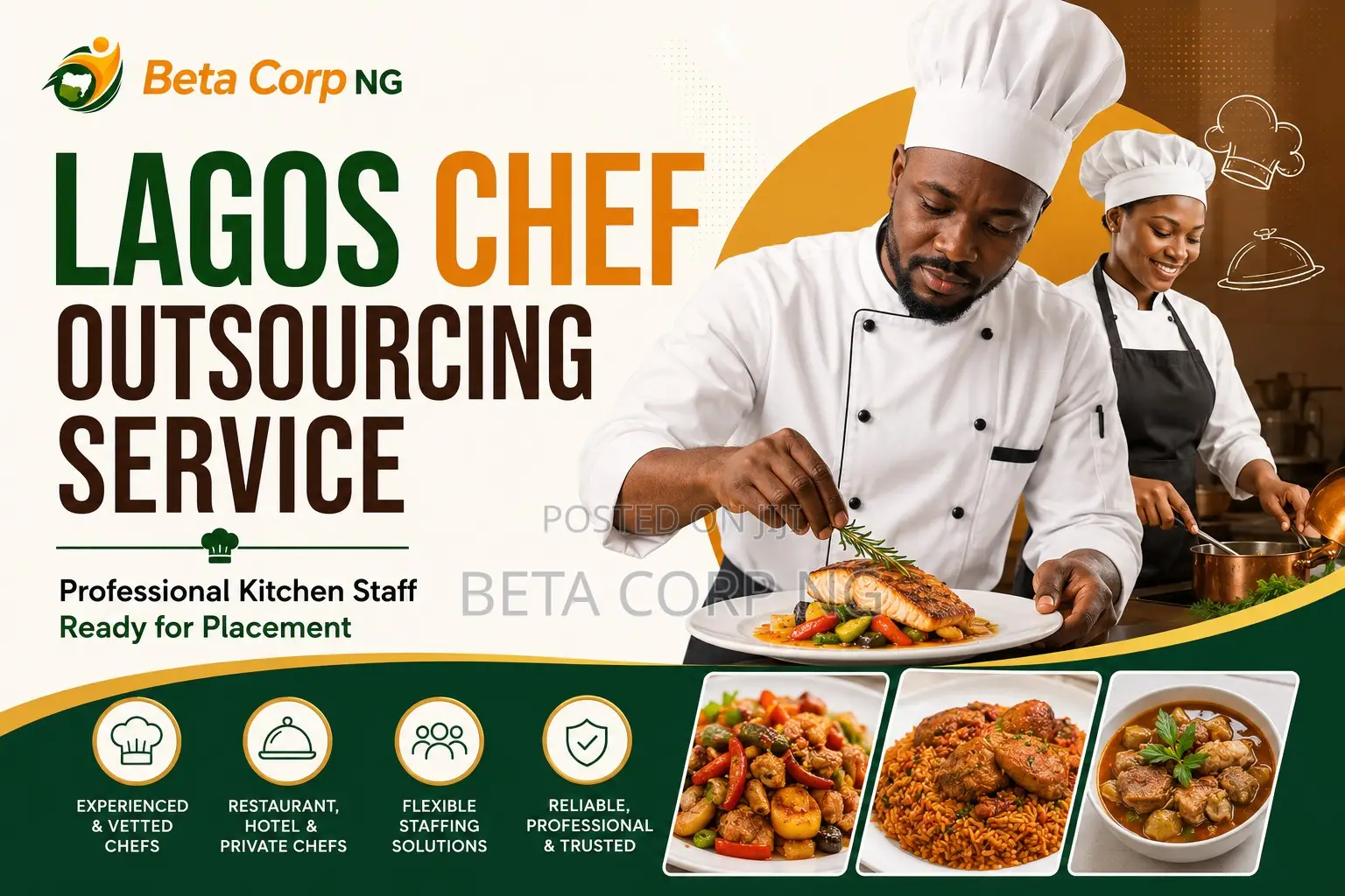 Lagos Chef Outsourcing Service – Kitchen Staff Ready for Placement