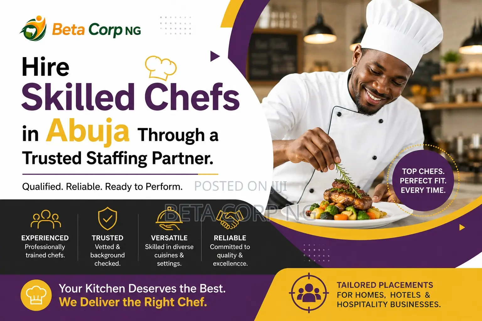 Hire Skilled Chefs in Abuja Through a Trusted Staffing Partner
