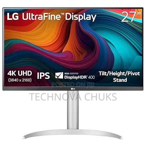 Lg 27up650-W 27” Uhd Ips HDR Monitor Height Adjustable Stand