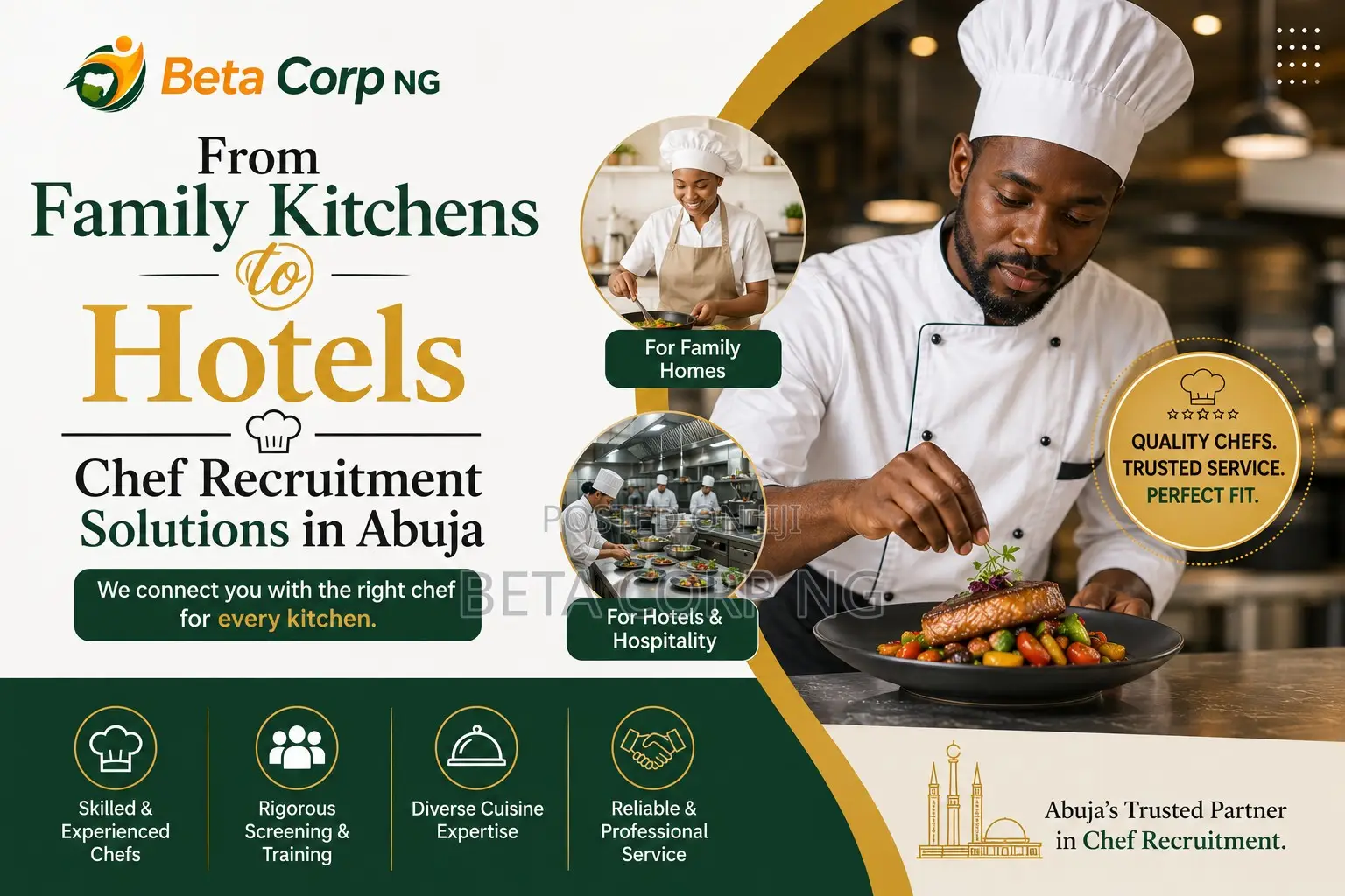 From Family Kitchens to Hotels – Chef Recruitment Solutions in Abuja