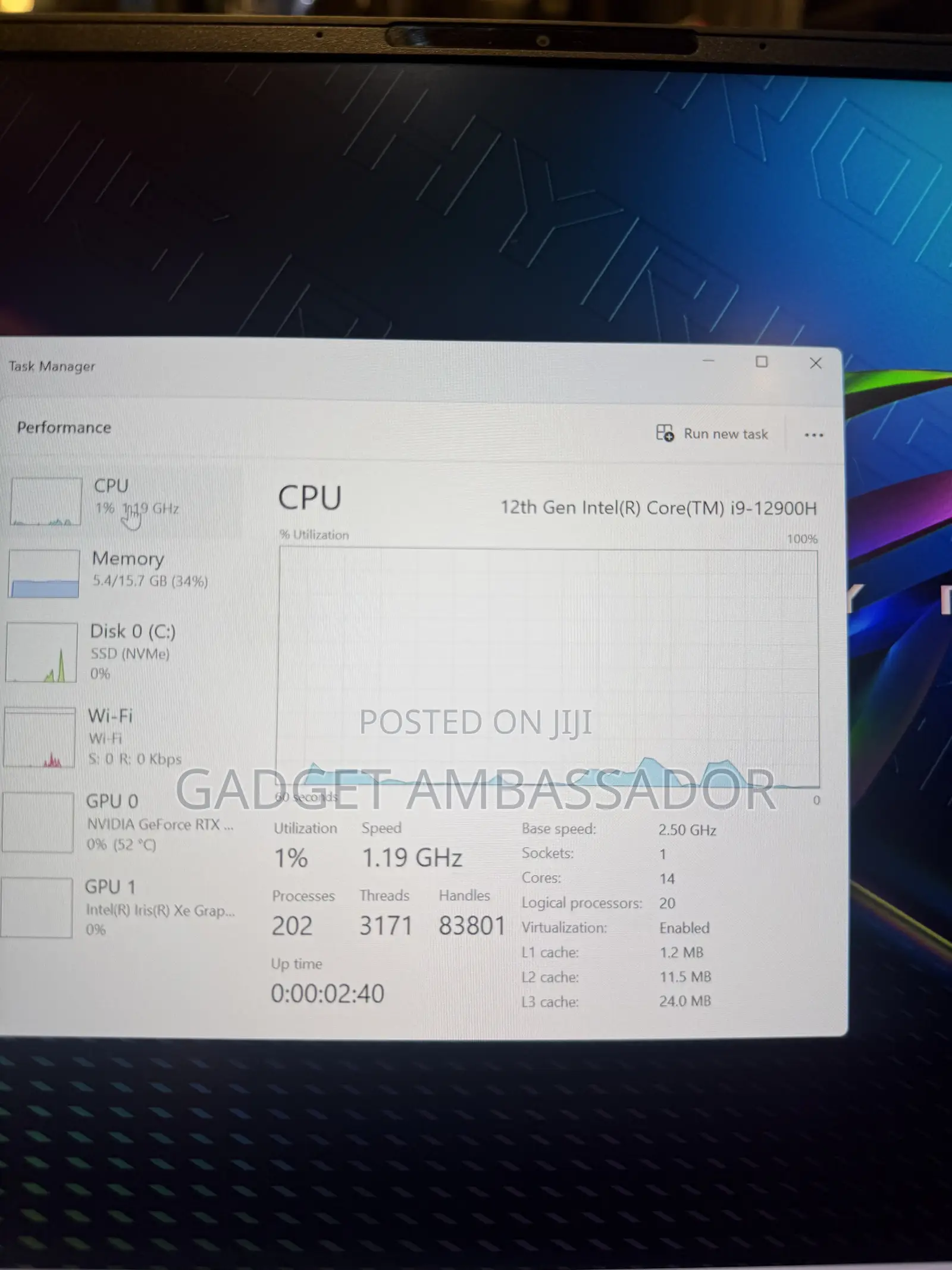 Laptop Asus ROG Zephyrus M16 GU603HR 16GB Intel Core i9 SSD 1T