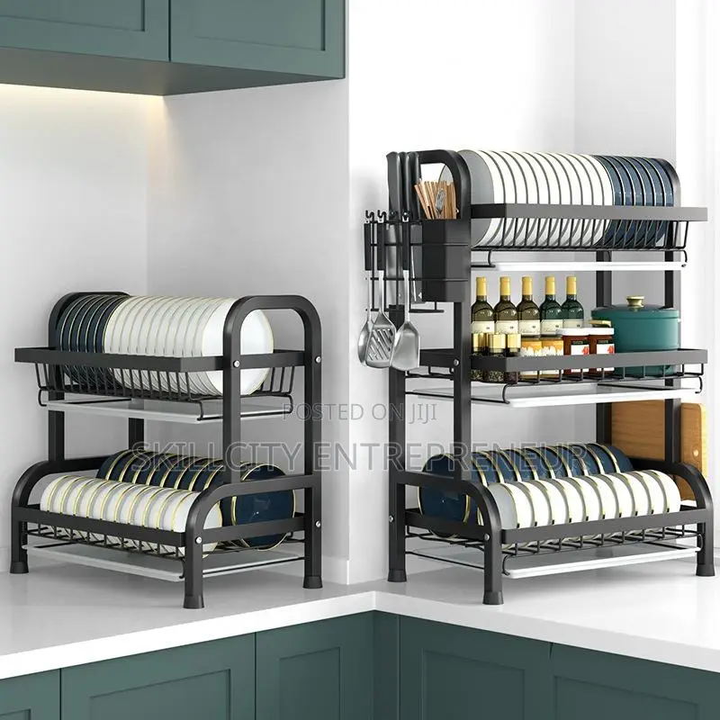 3-Layer Stainless Steel Kitchen Dish Organizer