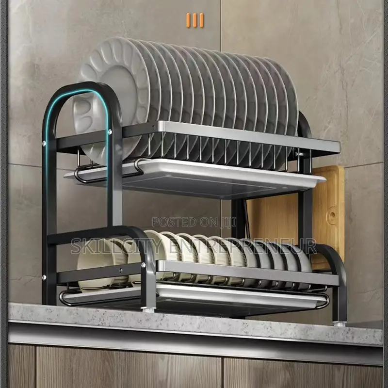 3-Layer Stainless Steel Kitchen Dish Organizer