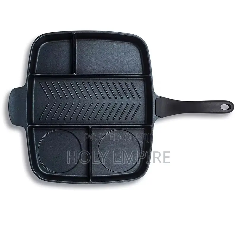 5 in 1 Cast Iron Cookware Pre-Seasoned Cast Iron Frying Pan Grill Pan