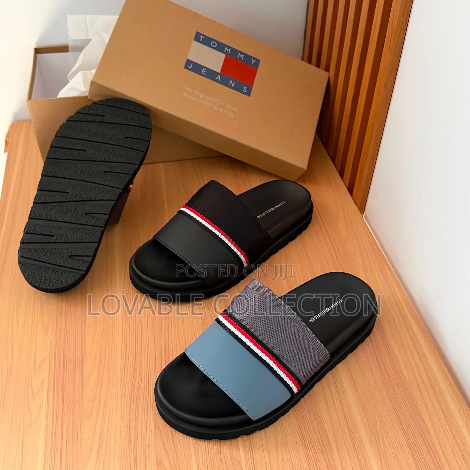 Tommy Hilfiger Men’S Dual-Panel Premium Comfort Slides