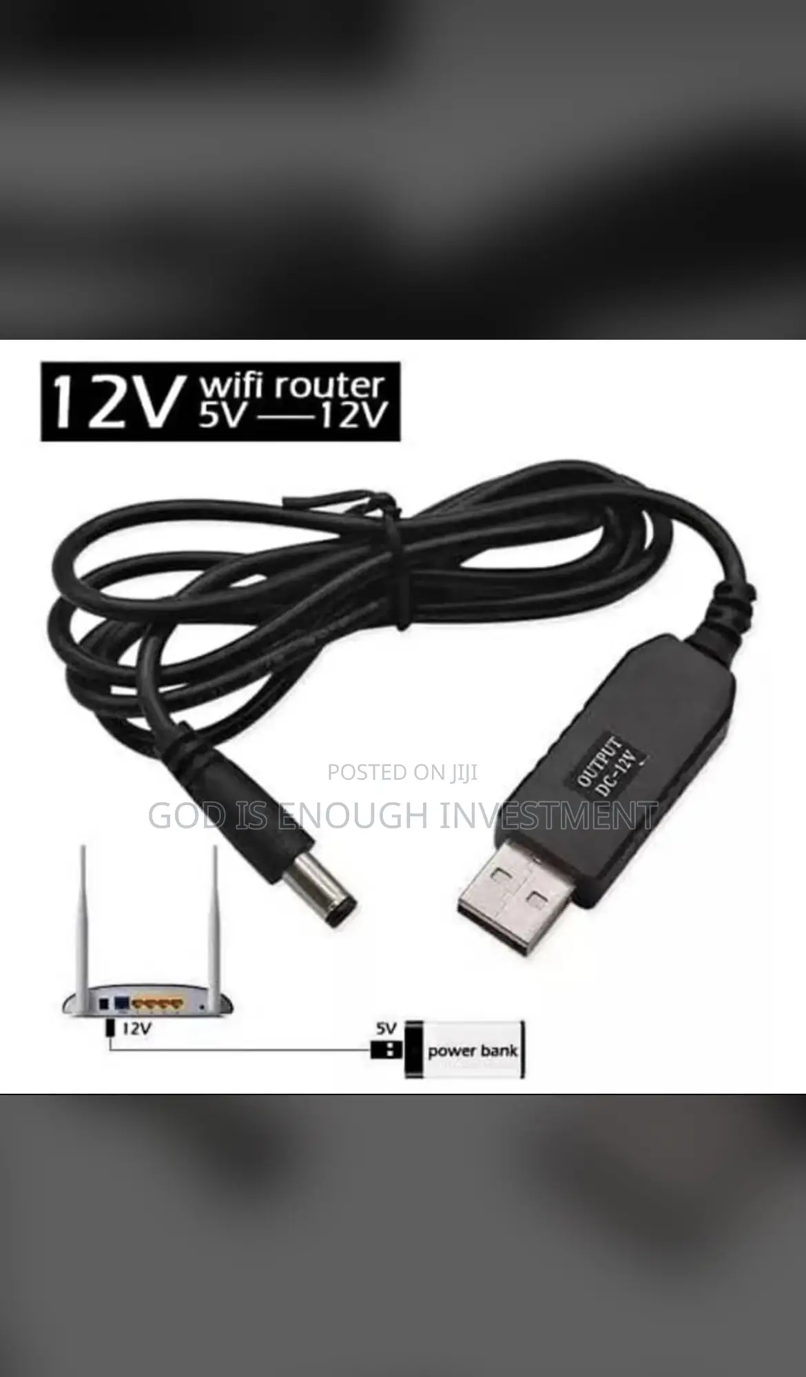 Usb 12v Cable From Power Bank to Router