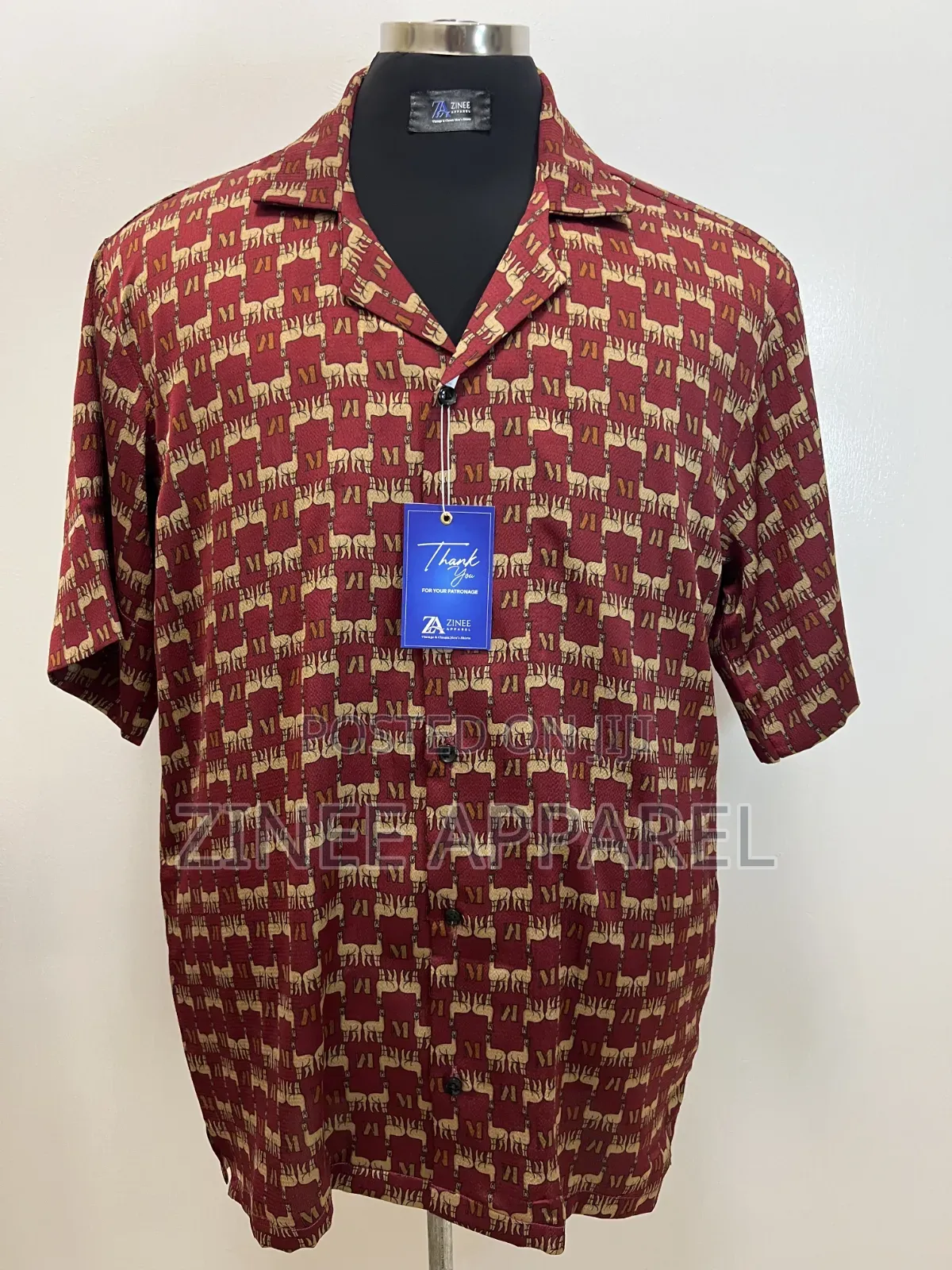Red Patterned Vintage Shirt for Sale