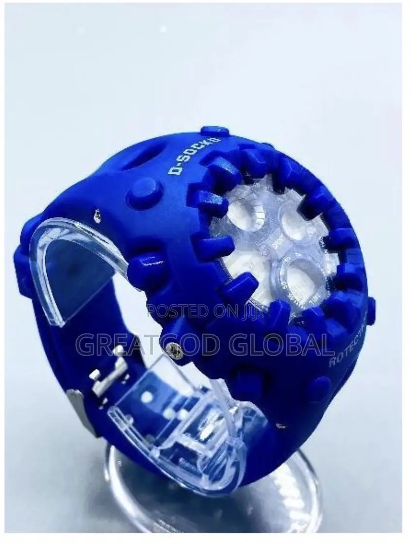 D-Socks Blue Puzzle Wristwatch, Shock Digital Watch for Men and Women