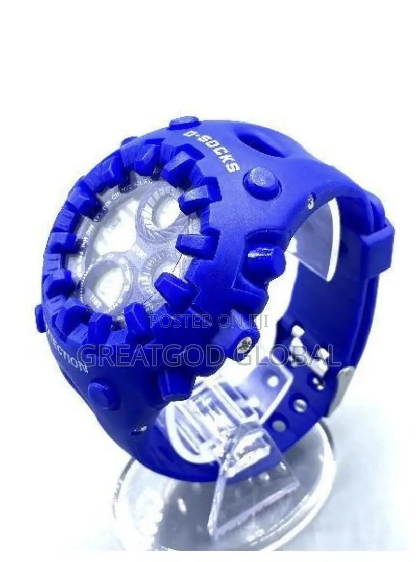 D-Socks Blue Puzzle Wristwatch, Shock Digital Watch for Men and Women