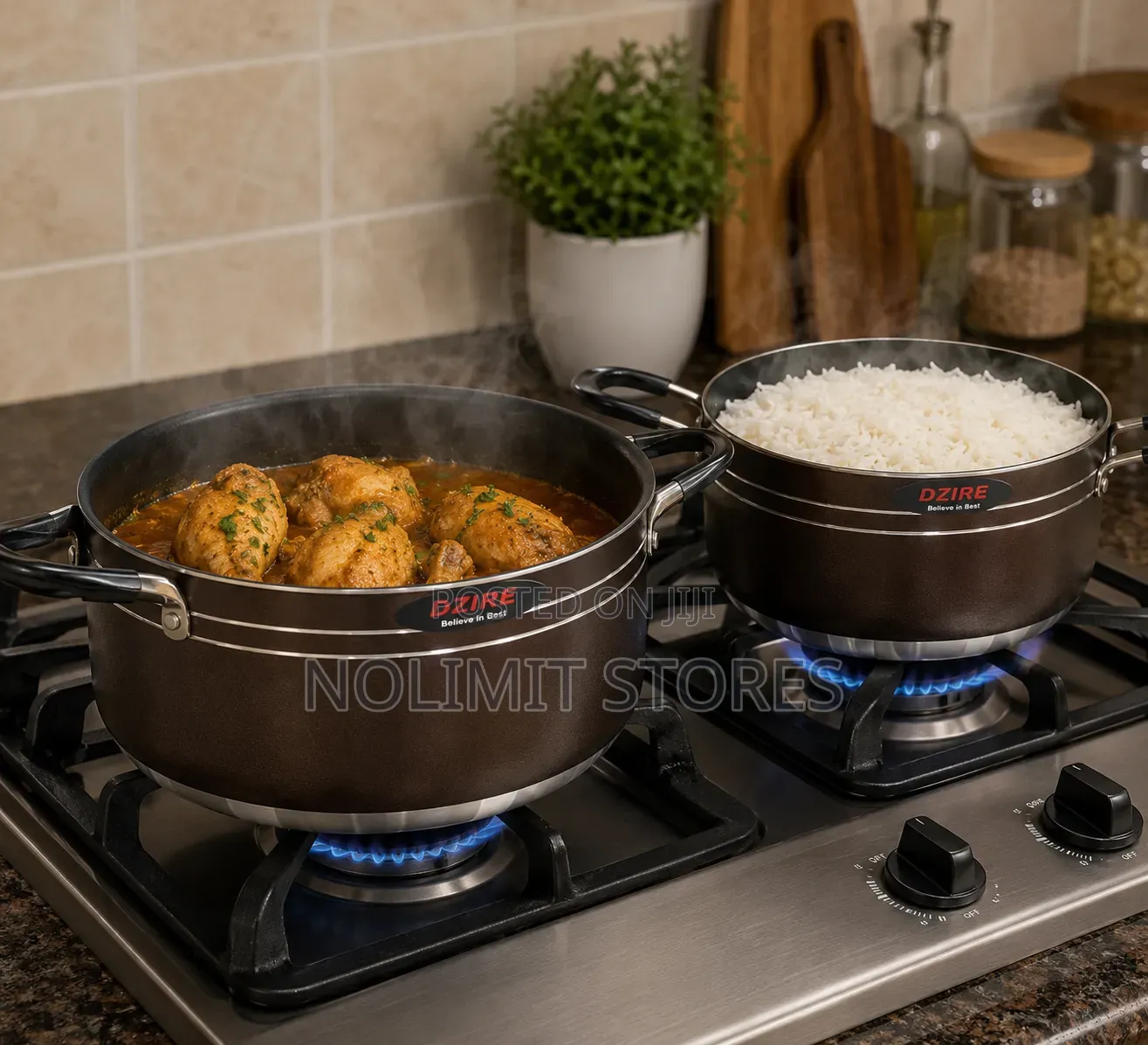 Dzire Non-Stick Pot With Frying Pan - Lager Size