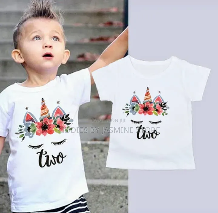 Boy Girls Unisex Birthday Tops