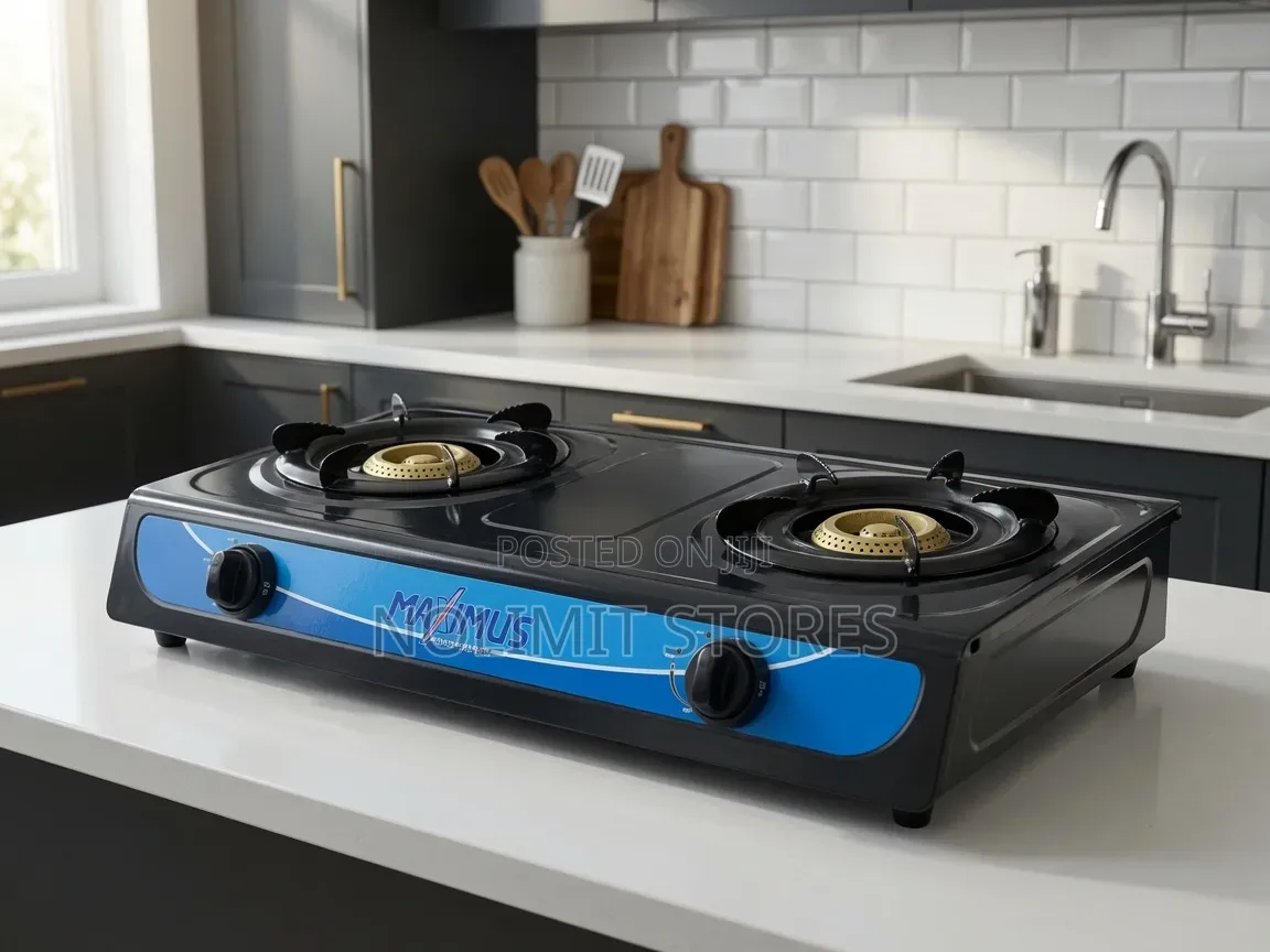 Maximus Double Burner Non-Stick Table Top Gas With Auto Ignition